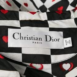Dior Black/White Amour Heart Check Synthetic Anorak Hoodie XS