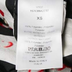 Dior Black/White Amour Heart Check Synthetic Anorak Hoodie XS