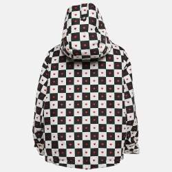 Dior Black/White Amour Heart Check Synthetic Anorak Hoodie XS