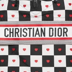Dior Black/White Amour Heart Check Synthetic Anorak Hoodie XS