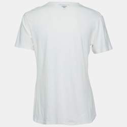 Dior Ivory J'Adior 8 Print Cotton & Linen Crew Neck T-Shirt S