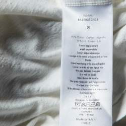 Dior Ivory J'Adior 8 Print Cotton & Linen Crew Neck T-Shirt S