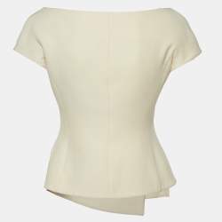 Dior Cream Wool and Silk Off-Shoulder Top S