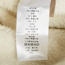 Christian Dior Beige Cotton and Faux Shearling Anorak Jacket XS