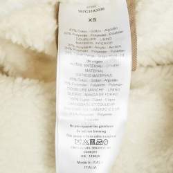 Christian Dior Beige Cotton and Faux Shearling Anorak Jacket XS