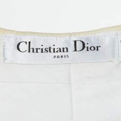 Pre Owned Dior Cream Wool Blend Montaigne Capri Pants S