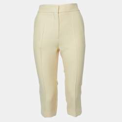 Pre Owned Dior Cream Wool Blend Montaigne Capri Pants S
