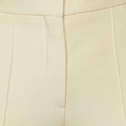 Pre Owned Dior Cream Wool Blend Montaigne Capri Pants S