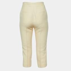 Pre Owned Dior Cream Wool Blend Montaigne Capri Pants S