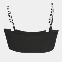 Pre Owned Dior Black Logo Band Detail Knit Bralette Top XS