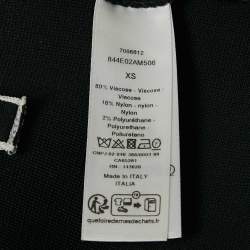 Pre Owned Dior Black Logo Band Detail Knit Bralette Top XS