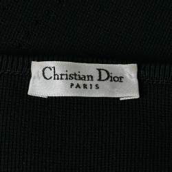 Pre Owned Dior Black Logo Band Detail Knit Bralette Top XS