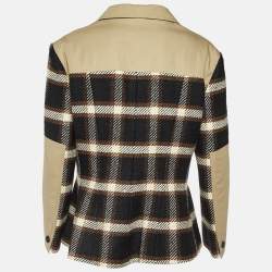 Dior Multicolor Wool and Silk Plaid Single Breasted Jacket XL