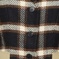 Dior Multicolor Wool and Silk Plaid Single Breasted Jacket XL