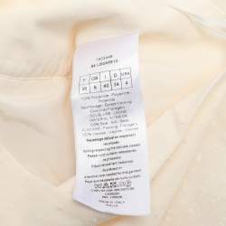 Dior Cream Textured Tulle Overlay Gathered Midi Skirt S