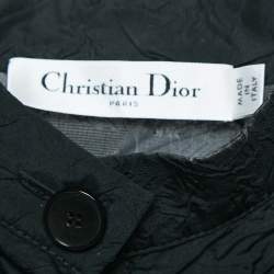 Pre Owned Dior Black Textured Crepe A-Line Knee-Length Dress XL