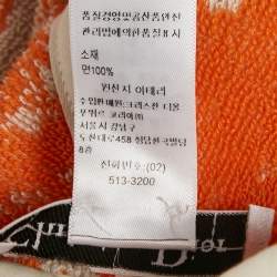 Dior White/Orange Toile de Jouy Terry Cotton Hooded Poncho One-Size