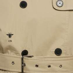 مملوكة مسبقًا Dior Beige Cotton Detachable Over Jacket Belted Cannage Coat L