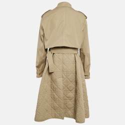 مملوكة مسبقًا Dior Beige Cotton Detachable Over Jacket Belted Cannage Coat L