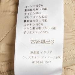 مملوكة مسبقًا Dior Beige Cotton Detachable Over Jacket Belted Cannage Coat L