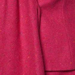 Dior Pink Wool Lace Trimmed Skirt Suit M