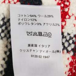 Dior White Plaid and Logo Pattern Tweed Mini Skirt M