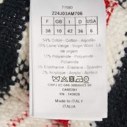 Dior White Plaid and Logo Pattern Tweed Mini Skirt M