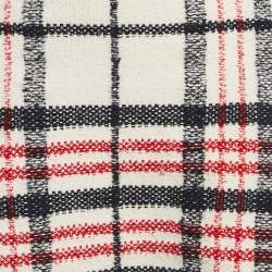 Dior White Plaid and Logo Pattern Tweed Mini Skirt M