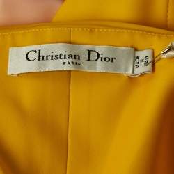 Dior Yellow Crepe Strapless Asymmetric Corset Top M