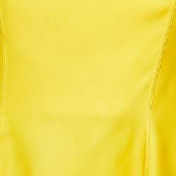 Dior Yellow Crepe Strapless Asymmetric Corset Top M