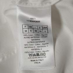 Dior White Cotton Flared Sleeveless Mini Dress S