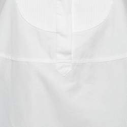 Dior White Cotton Flared Sleeveless Mini Dress S