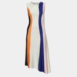 Dior Multicolor Paneled Jersey Sleeveless Midi Dress L