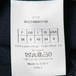 Dior Navy Blue Wool Tailored Trousers S