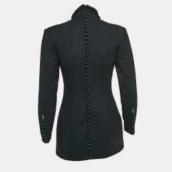مملوكة مسبقًا Christian Dior Boutique Black Wool Velvet Collar Mini Dress S