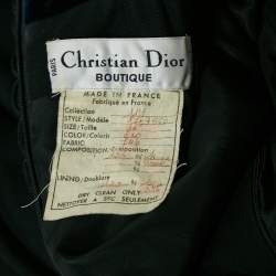 مملوكة مسبقًا Christian Dior Boutique Black Wool Velvet Collar Mini Dress S