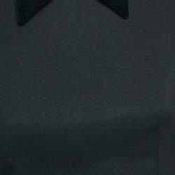 مملوكة مسبقًا Christian Dior Boutique Black Wool Velvet Collar Mini Dress S