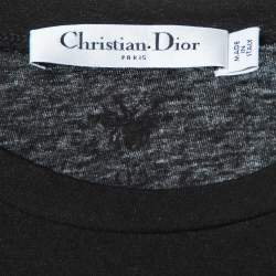 Pre Owned Dior Black Printed Cotton T-Shirt M