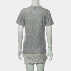 Dior Navy Blue/White Cotton and Linen L'etoile T Shirt S
