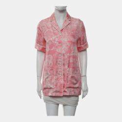 Pre Owned Christian Dior Printed Silk Shirt