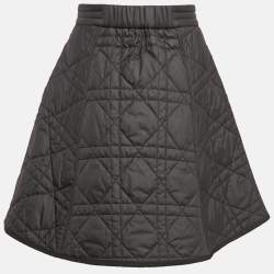 Pre Owned Christian Dior Black Synthetic Quilted A-Line Mini Skirt M