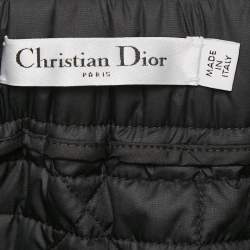 Pre Owned Christian Dior Black Synthetic Quilted A-Line Mini Skirt M