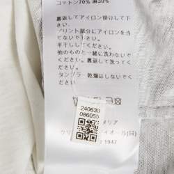Christian Dior White Eiffel Tower Print Jersey T-Shirt S