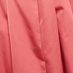 Pre Owned Christian Dior Pink Wool Blend Pleated Long Skirt L