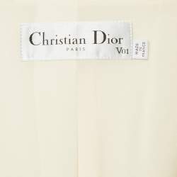 Pre Owned Christian Dior Cream Wool Blend Single Breasted Blazer M
