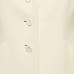 Pre Owned Christian Dior Cream Wool Blend Single Breasted Blazer M