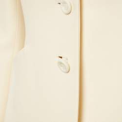 Pre Owned Christian Dior Cream Wool Blend Single Breasted Blazer M