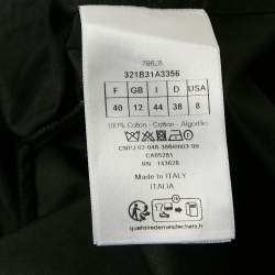 مملوكة مسبقًا Christian Dior Black Cotton Pleated Half Placket Blouse M