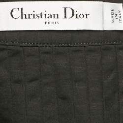 مملوكة مسبقًا Christian Dior Black Cotton Pleated Half Placket Blouse M