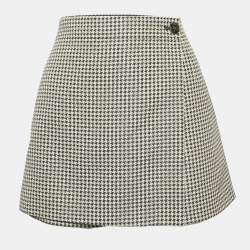 Christian Dior Blue/White Cotton Blend Micro-Houndstooth skort M